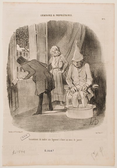 Disadvantage to Having Your Place Put Up for Rent in January by Honoré Daumier