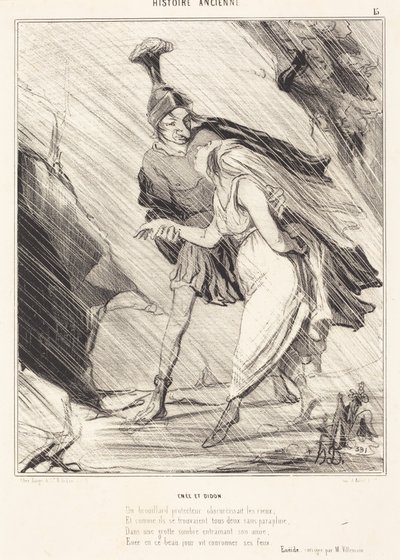 Aeneas and Dido by Honoré Daumier