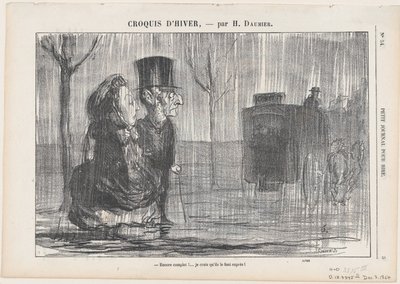 Full again... I think they are doing this on purpose!, from "Winter Sketches" by Honoré Daumier