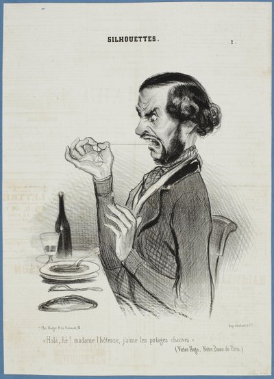 Hold on! Waitress, I prefer the vegetables clean-shaven. by Honoré Daumier