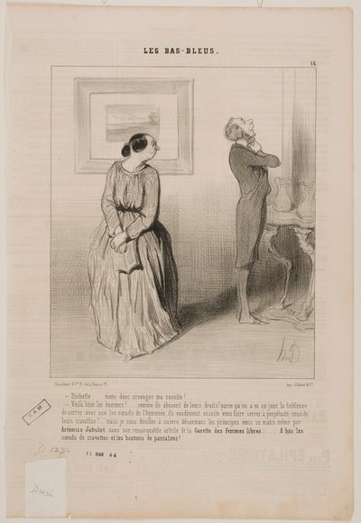 Honey… come and fix my tie!… by Honoré Daumier