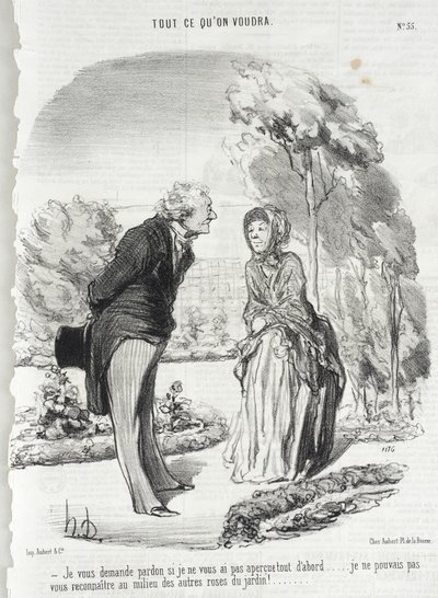 I Apologize if I Did Not Notice You... by Honoré Daumier