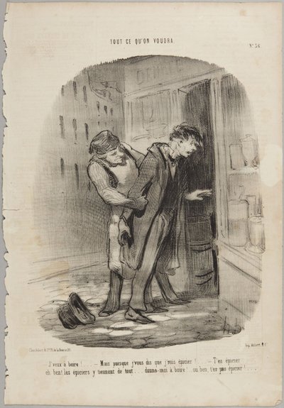 I Want a Drink!..., number 36 from the series Whatever You Want from Le Charivari by Honoré Daumier
