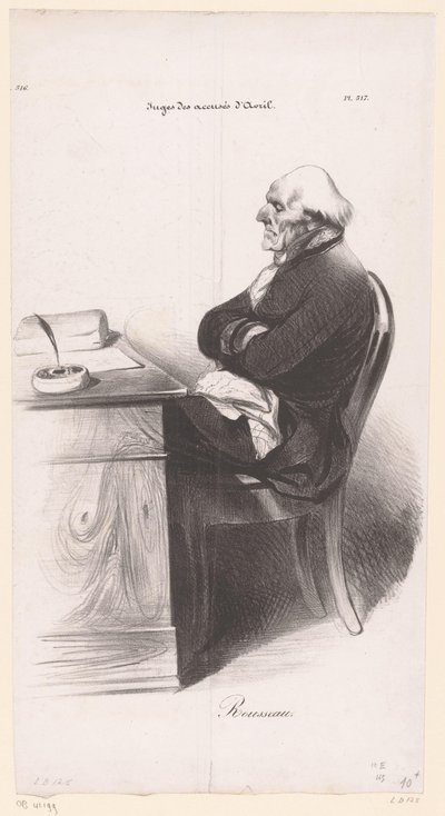 Caricature of Jean-Joseph Rousseau by Honoré Daumier