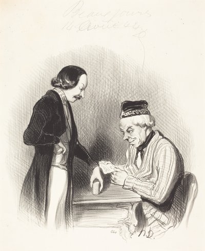 Discounting a Bill by Honoré Daumier