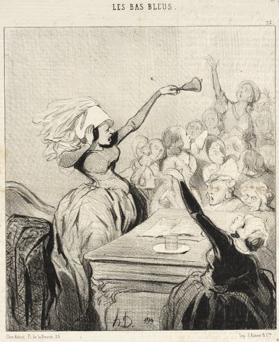 The President Shouting at the Top of Her Lungs, Ladies!... by Honoré Daumier