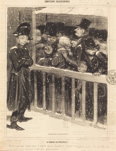 The Queue at the Show by Honoré Daumier