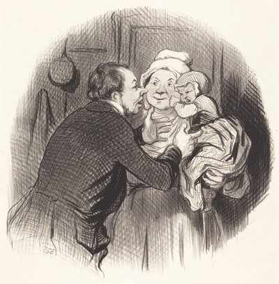 The Visit to the Wet Nurse by Honoré Daumier