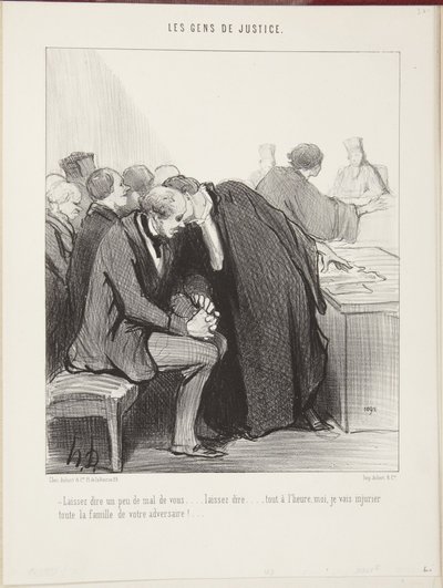 Let them say a little bad about you...let them say...soon, I will insult the whole family of your adversary!... by Honoré Daumier