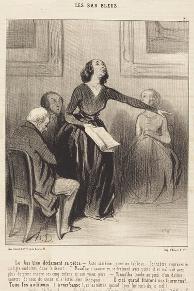 The Blue Stocking Reciting Her Piece by Honoré Daumier