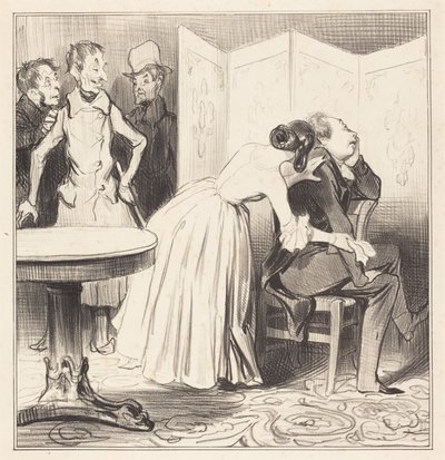 The Knight of Adrets is the Lover... by Honoré Daumier