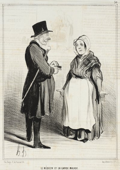 The Doctor and the Nurse by Honoré Daumier