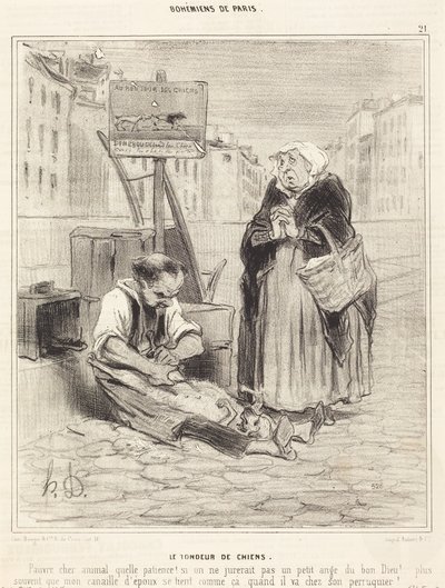 The Dog Shearer by Honoré Daumier