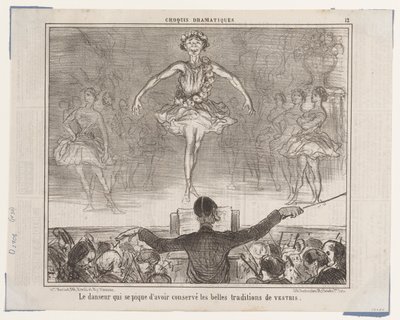 The Dancer Who Takes Pride in Himself... (Dramatic Sketches), from Le Charivari by Honoré Daumier