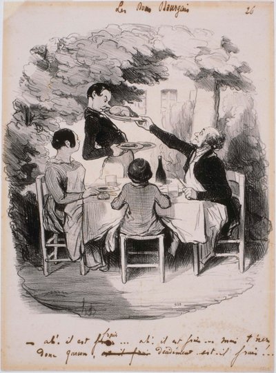 The Good Bourgeois: Ah! It is fresh... But hold it, boy by Honoré Daumier