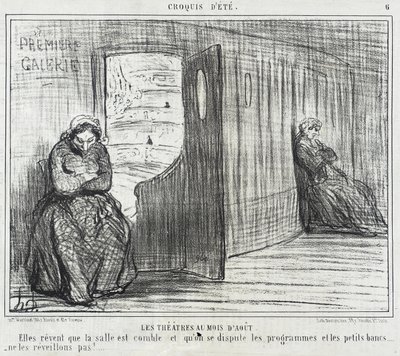 The Theaters in August by Honoré Daumier