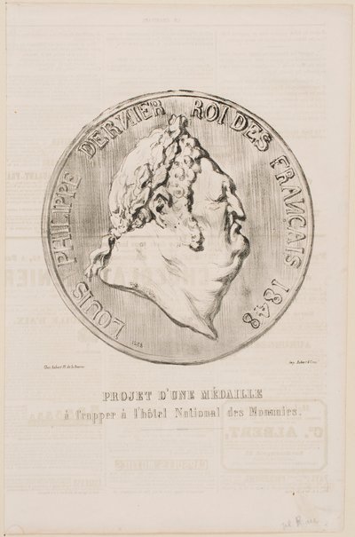 Louis-Philippe, Last King of the French 1848 by Honoré Daumier