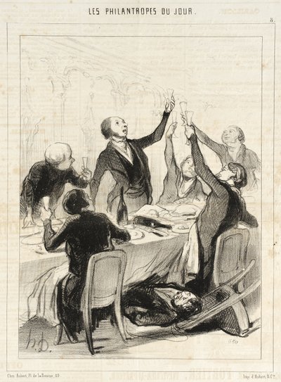 Gentlemen...we have a 43rd toast to make to the Temperance Society... by Honoré Daumier