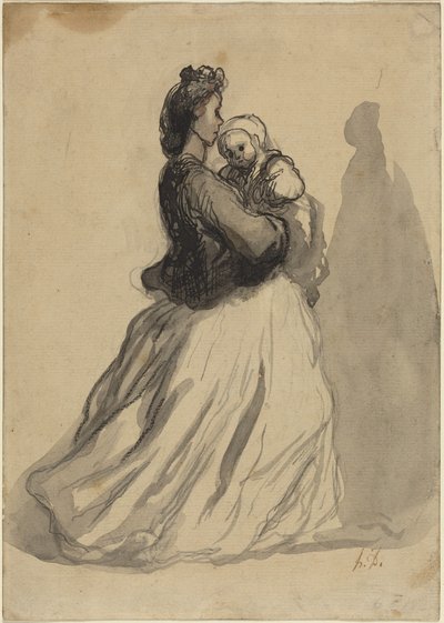Mother and Baby by Honoré Daumier