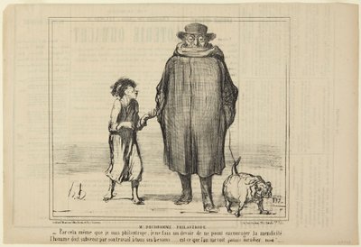 Mr. Prudhomme, Philanthropist, number 291 from the series Actualités from Le Charivari by Honoré Daumier