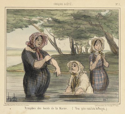Nymphs by the Marne by Honoré Daumier