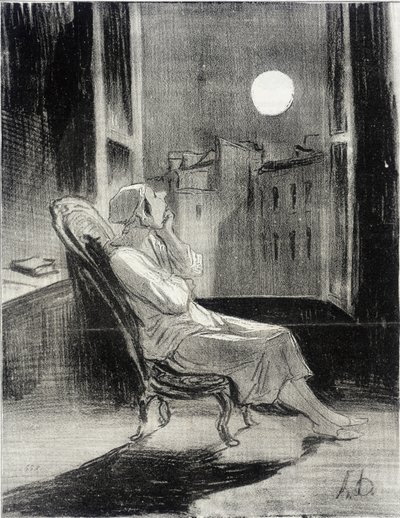 O Moon!... Inspire Me Tonight with Some Little Thought... by Honoré Daumier
