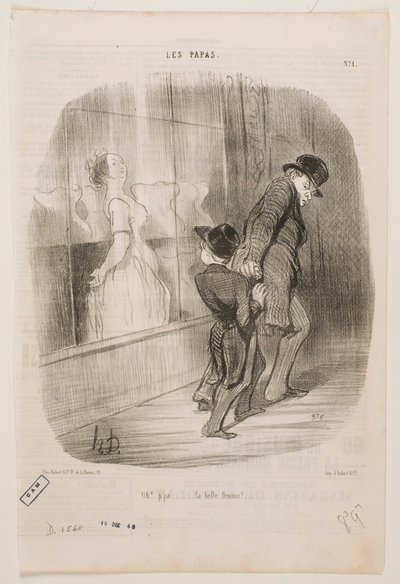 Oh, daddy, what a beautiful woman! by Honoré Daumier