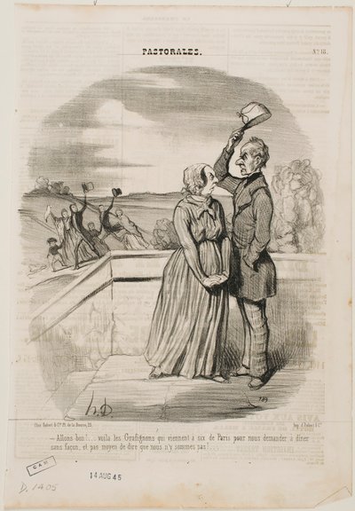 Oh no, look, the Grafignons just arrived from Paris, all six of them... by Honoré Daumier