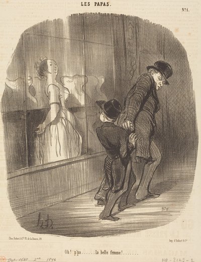 Oh! Papa... what a beautiful woman! by Honoré Daumier