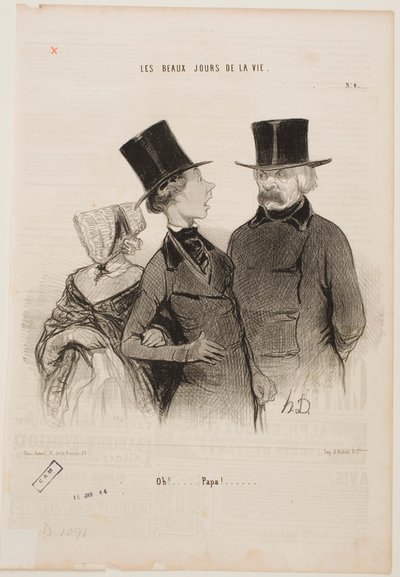 Oops... Papa!... by Honoré Daumier