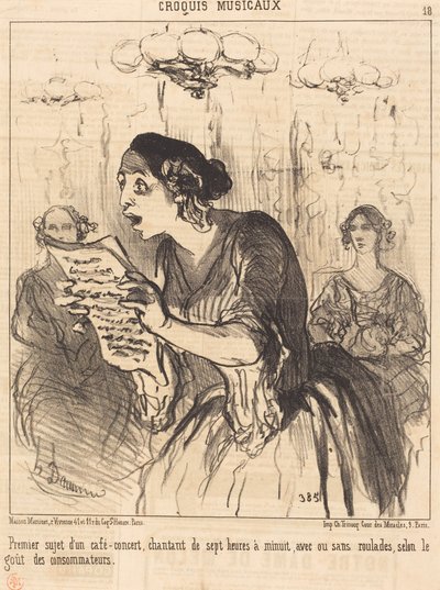 First Subject of a Singing Café-Concert... by Honoré Daumier