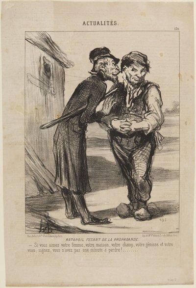 Ratapoil Making Propaganda, number 150 from the series Actualités from Le Charivari by Honoré Daumier