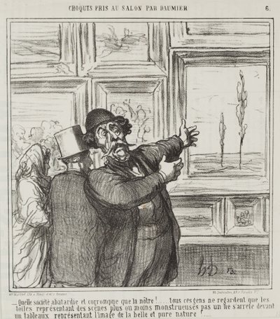 Sketch made at the Salon by Daumier, no. 6: Just look at what a degenerate and corrupt world we are living in... by Honoré Daumier
