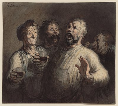 The Drinkers by Honoré Daumier