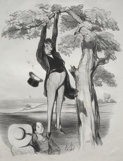 The Hazards of Shaking a Plum Tree too Vigorously (When One is a Grown Man) by Honoré Daumier