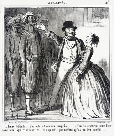 Look, Adélaïde... I wanted to surprise you... by Honoré Daumier