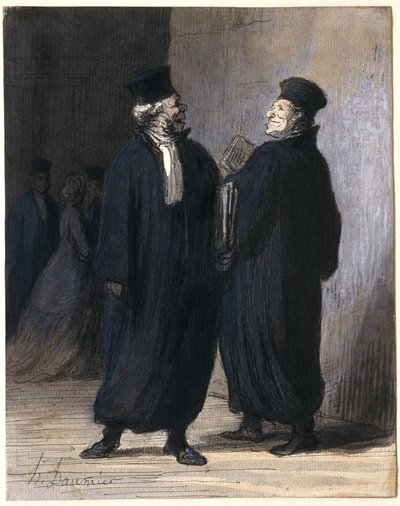 Two Colleagues by Honoré Daumier