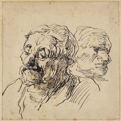 Two Heads by Honoré Daumier