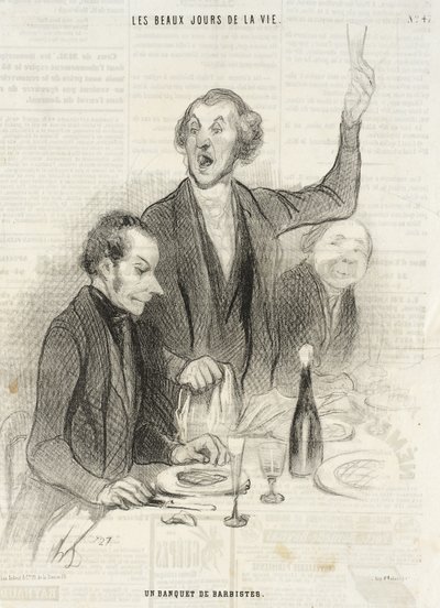 A Banquet of Barbistes by Honoré Daumier