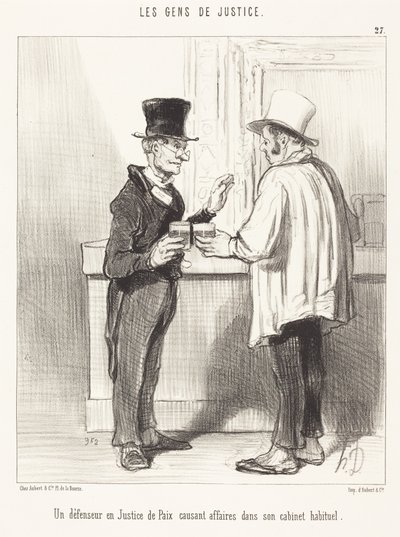 A Defender... chatting... in his usual office by Honoré Daumier