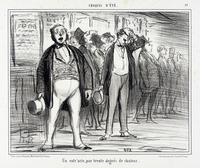 An Intermission, at Thirty Degrees of Heat by Honoré Daumier