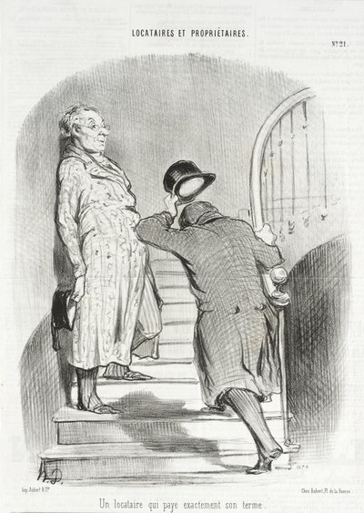 A Tenant Who Pays His Rent Promptly by Honoré Daumier