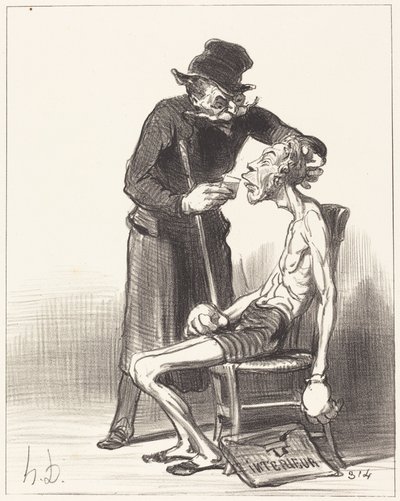An Unfortunate Wrestler by Honoré Daumier
