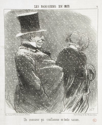 A Gentleman Who Ignites... by Honoré Daumier