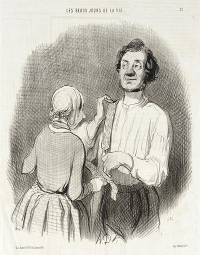 A Day of Celebration and Suspenders. by Honoré Daumier