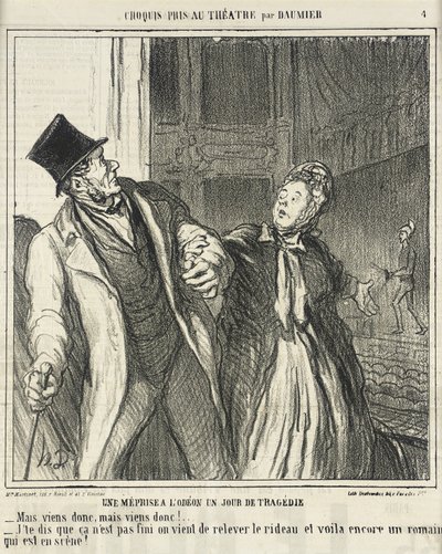 A Misunderstanding at the Odéon... by Honoré Daumier