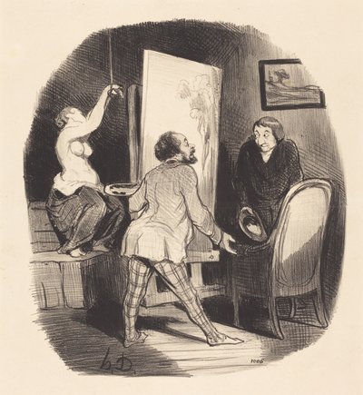 A Difficult Position by Honoré Daumier