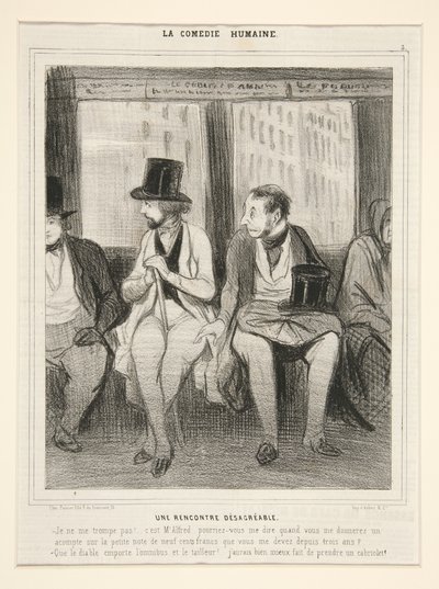 An Unpleasant Encounter, from La Comedie Humaine by Honoré Daumier