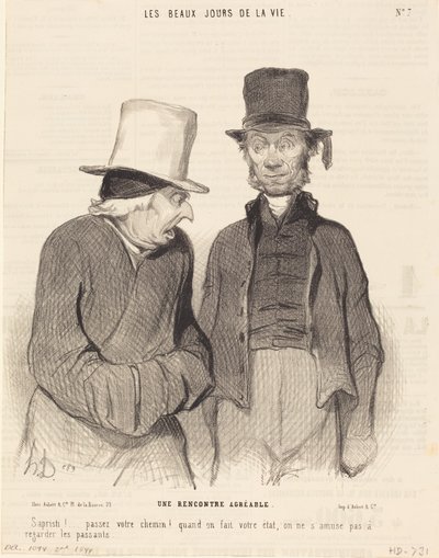 A Pleasant Encounter by Honoré Daumier