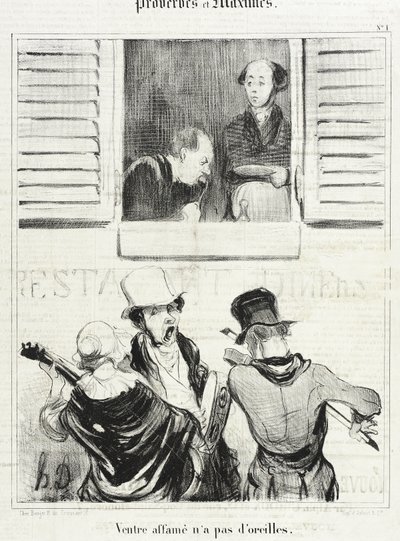 A Hungry Belly Has No Ears by Honoré Daumier